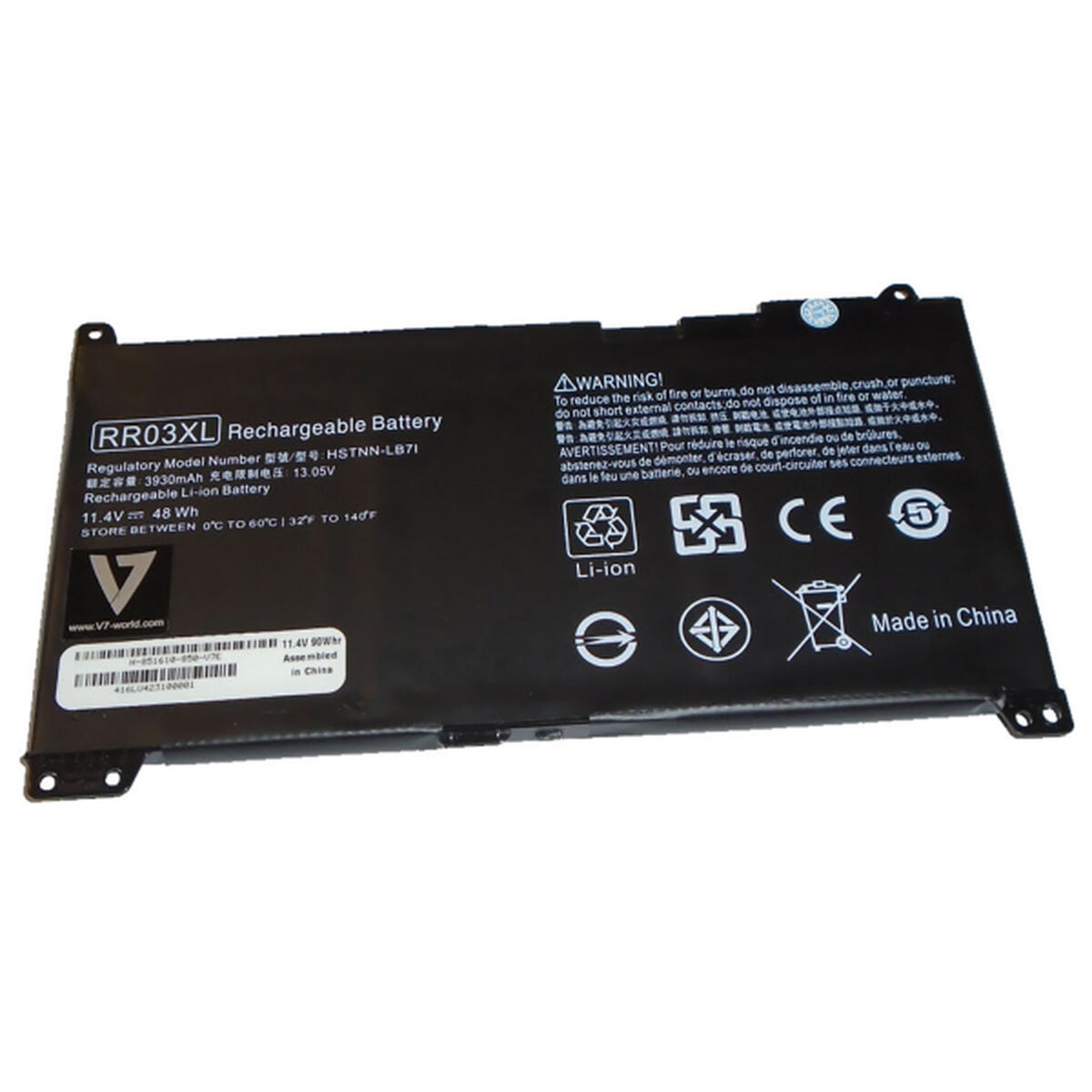 Batterie pour Ordinateur Portable V7 H-851610-850-V7E Noir 3930 mAh 11,4 V