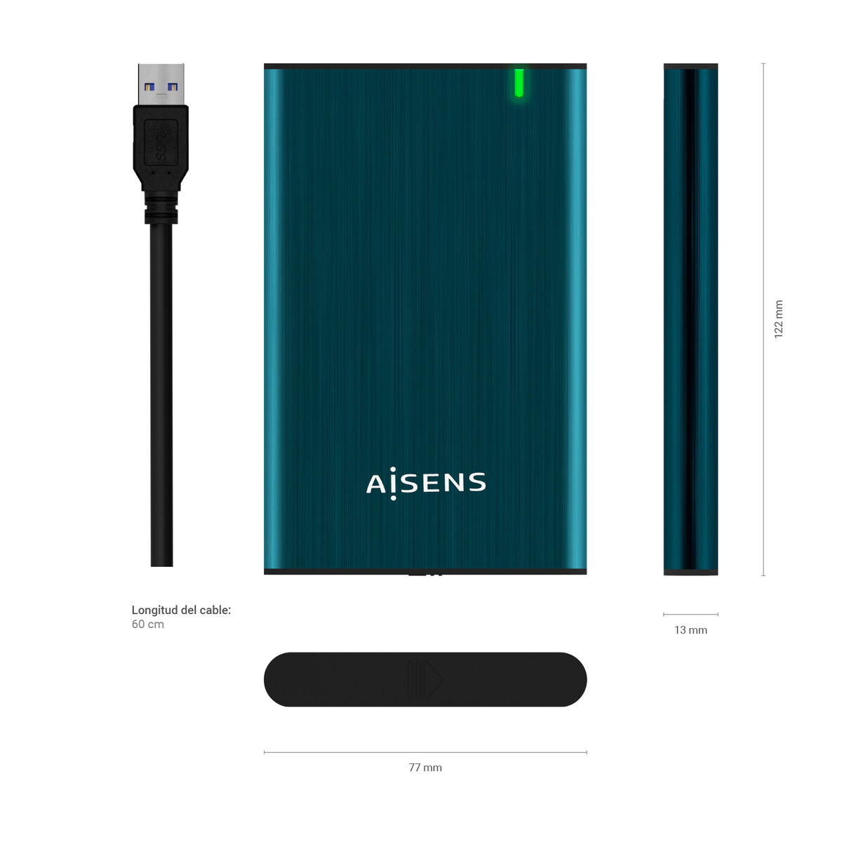 Externe Doos Aisens ASE-2525PB Blauw Marineblauw 2,5