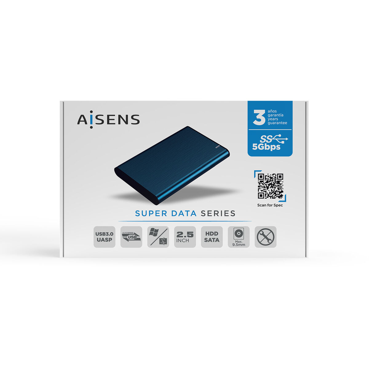 Externe Doos Aisens ASE-2525PB Blauw Marineblauw 2,5