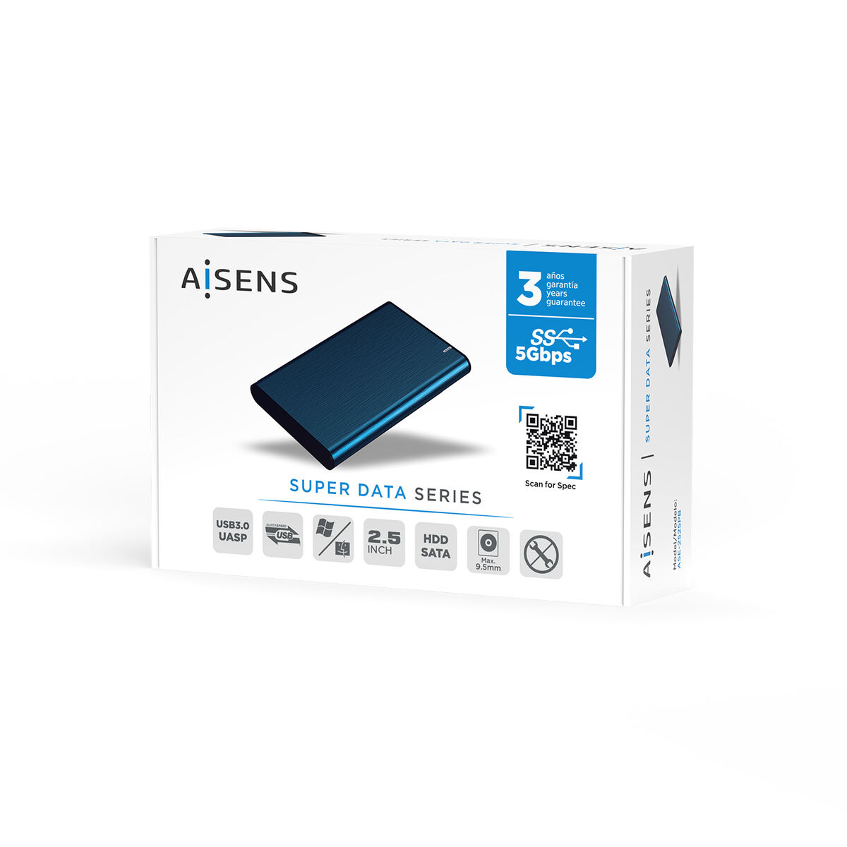 Externe Doos Aisens ASE-2525PB Blauw Marineblauw 2,5