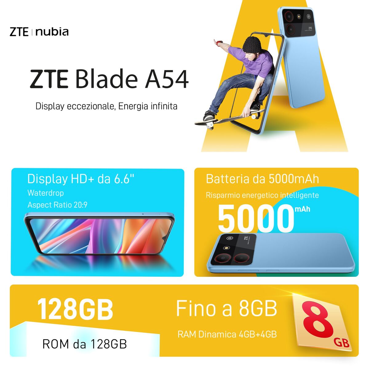 Picture of Smartphone ZTE Blade A54 6,6" Octa Core 4 GB RAM 128 GB Blue