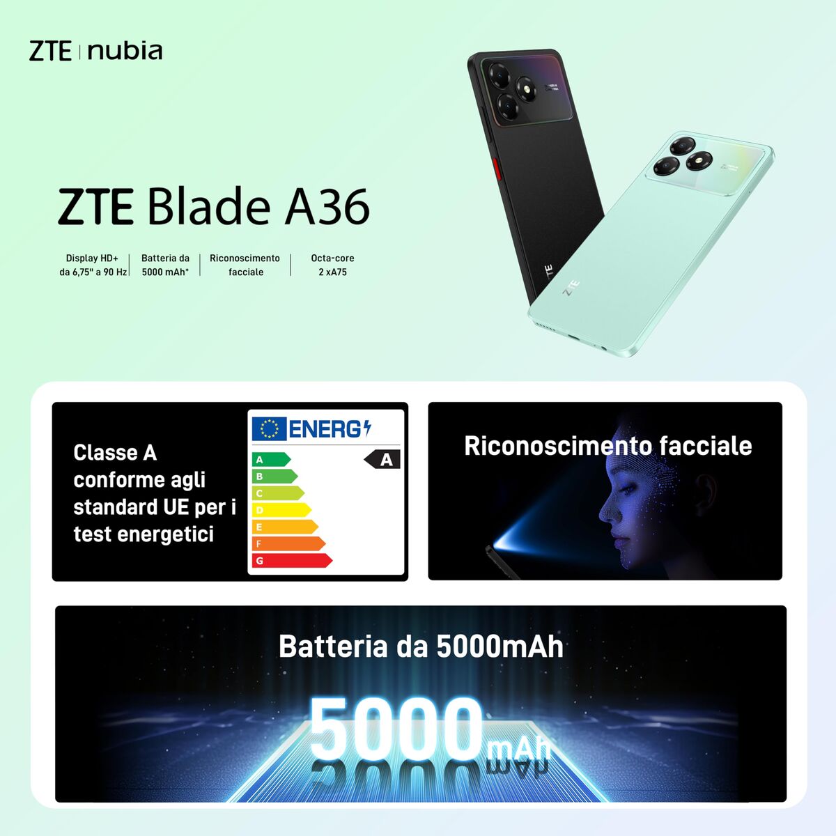 Smartphone ZTE BLADE A36 6,75" 64 GB Black