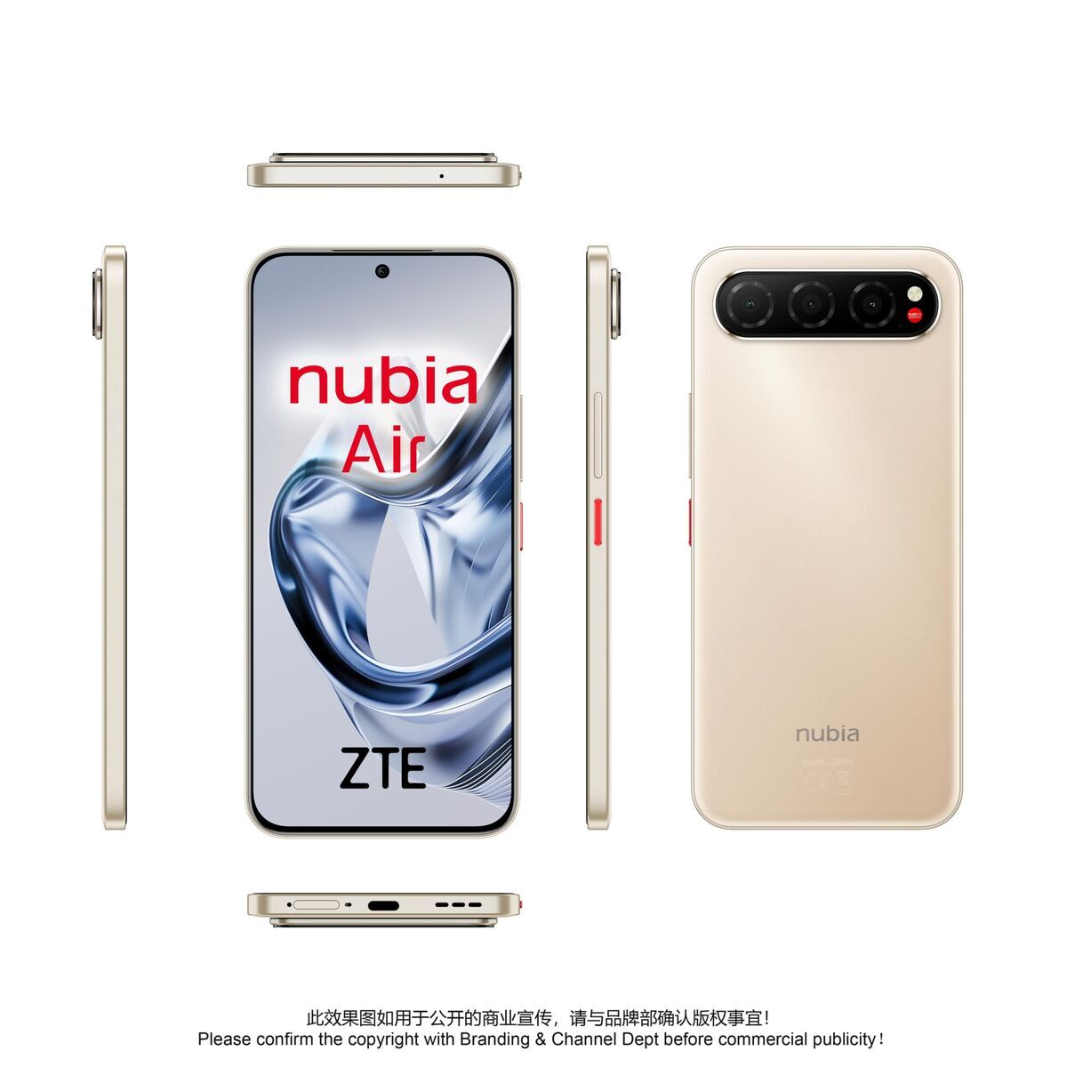 Smartphone Nubia Nubia Air 5G 6,78" Octa Core Unisox T8300 Unisox T8300 (6 Nm) 8 GB RAM 256 GB Gold