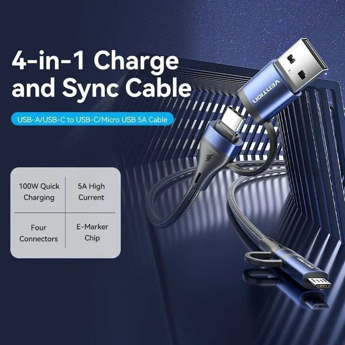 Image secondaire de Câble USB-C Vention CTLLF 1 m