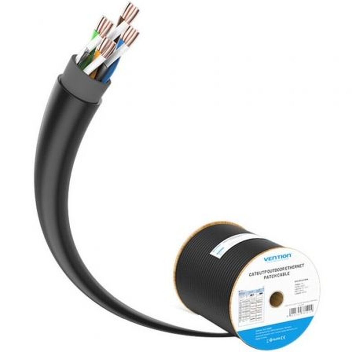Imagen de Category 6 Hard UTP RJ45 Cable Vention IHLB305 Black 305 m