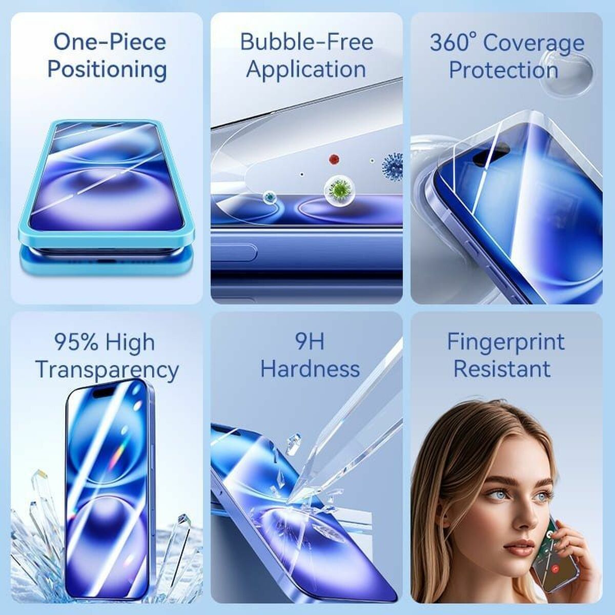 Afbeeldingen van Tempered Glass Mobile Screen Protector Vention KUNTCD-40 IPHONE 16 PRO MAX