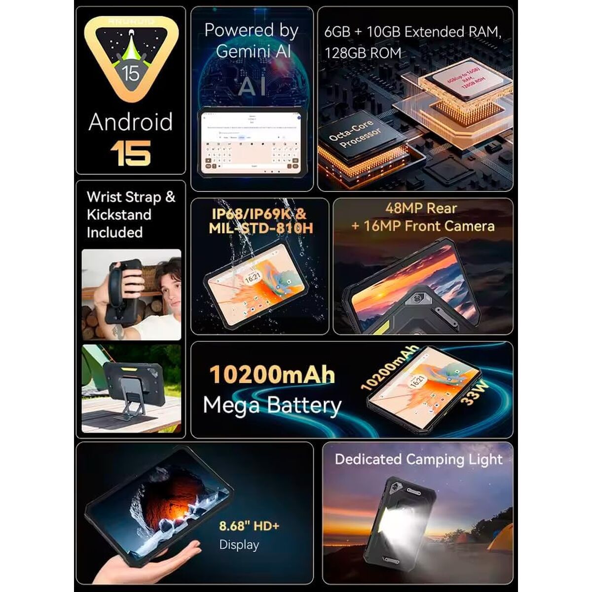 Bild von Tablet Cubot KING KONG MINI 6 GB RAM 128 GB 8,7" Black