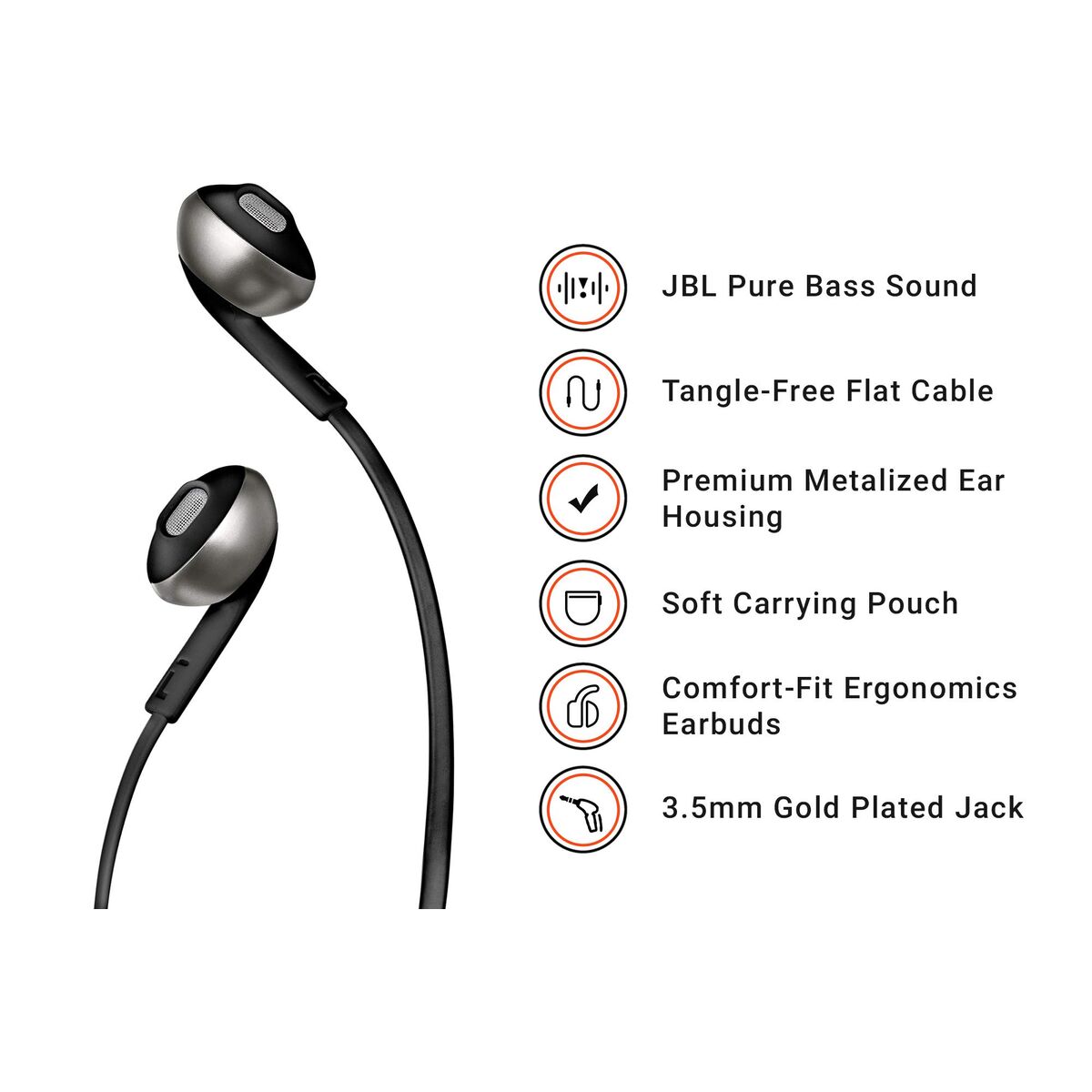 Picture of Headphones with Microphone JBL Tune 205 Black