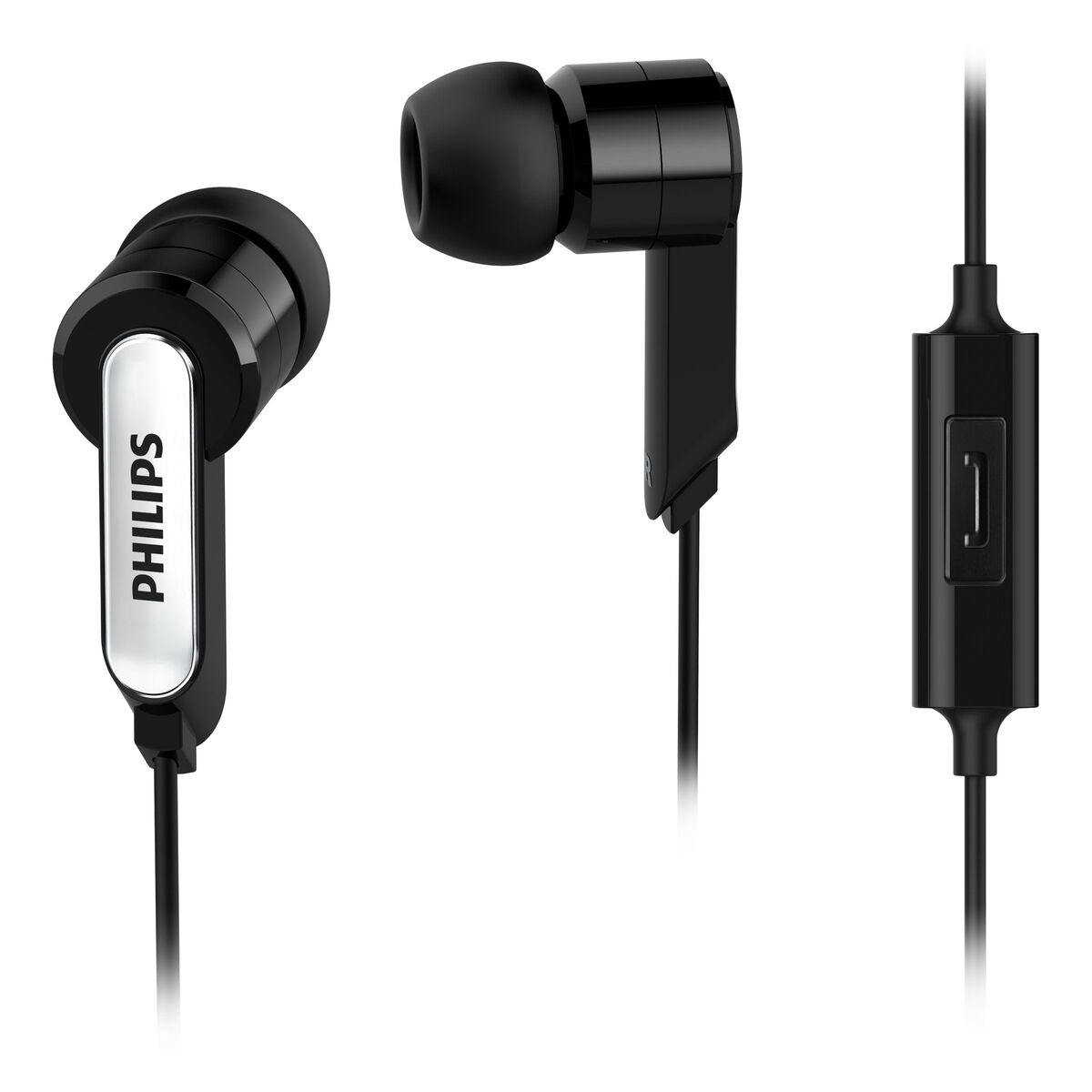 Picture of Headphones with Microphone Philips SHE1405BK/10 Black Silicone