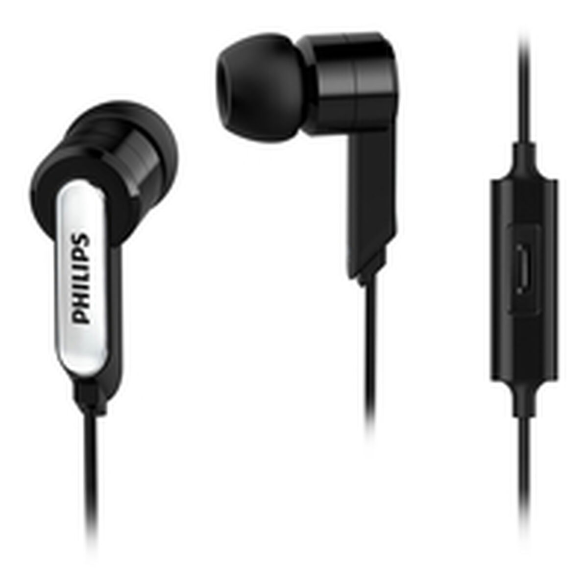 Picture of Headphones with Microphone Philips SHE1405BK/10 Black Silicone