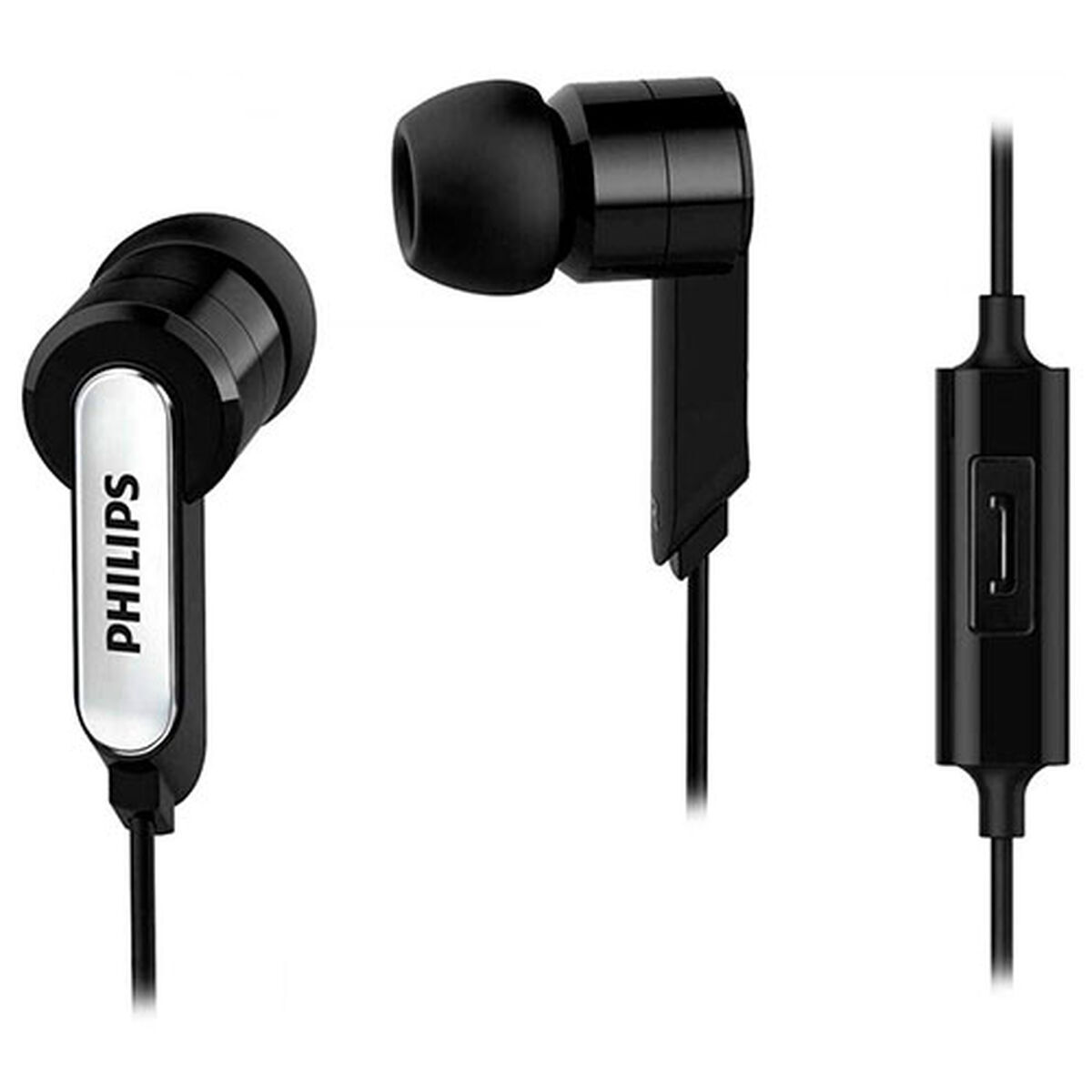 Picture of Headphones with Microphone Philips SHE1405BK/10 Black Silicone