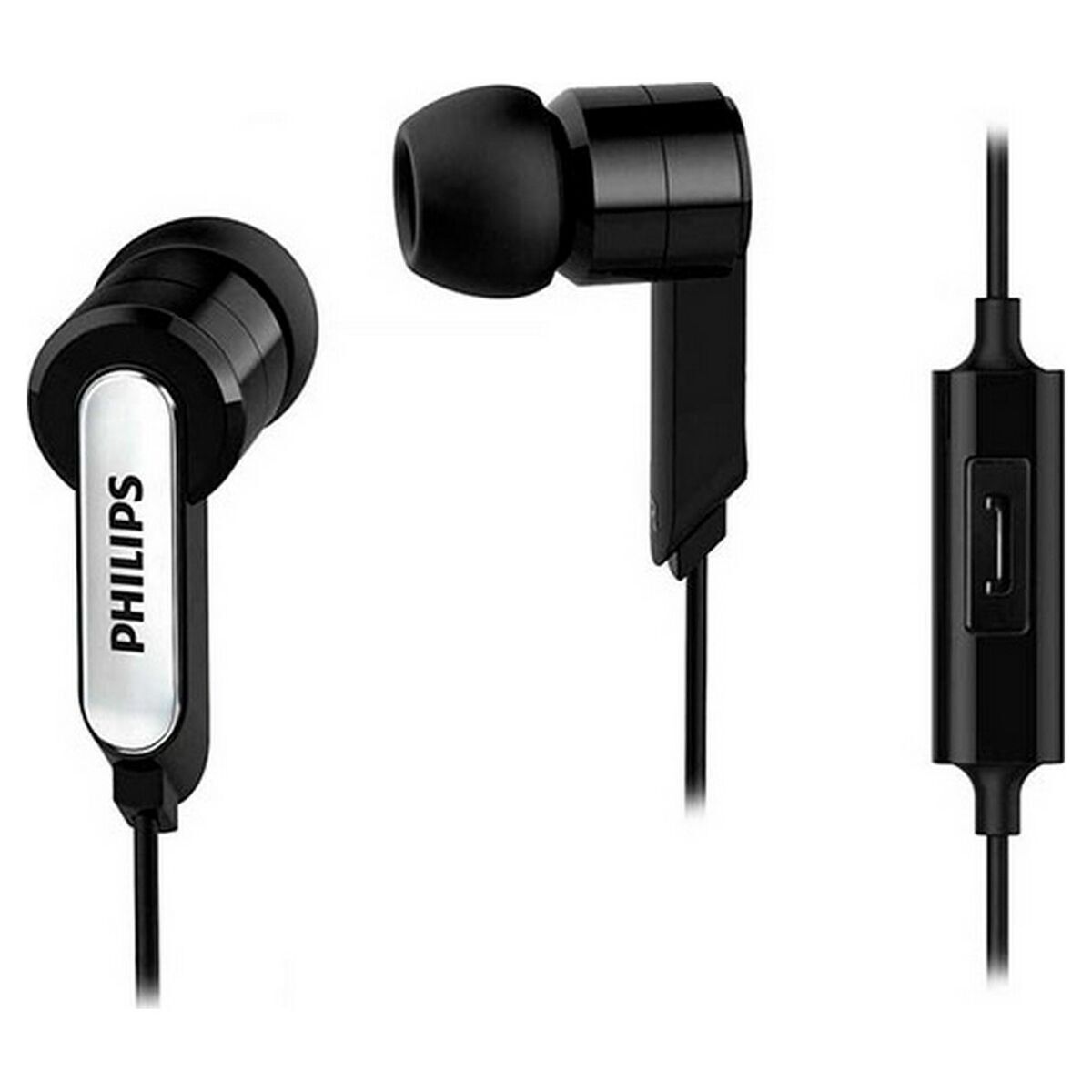 Picture of Headphones with Microphone Philips SHE1405BK/10 Black Silicone