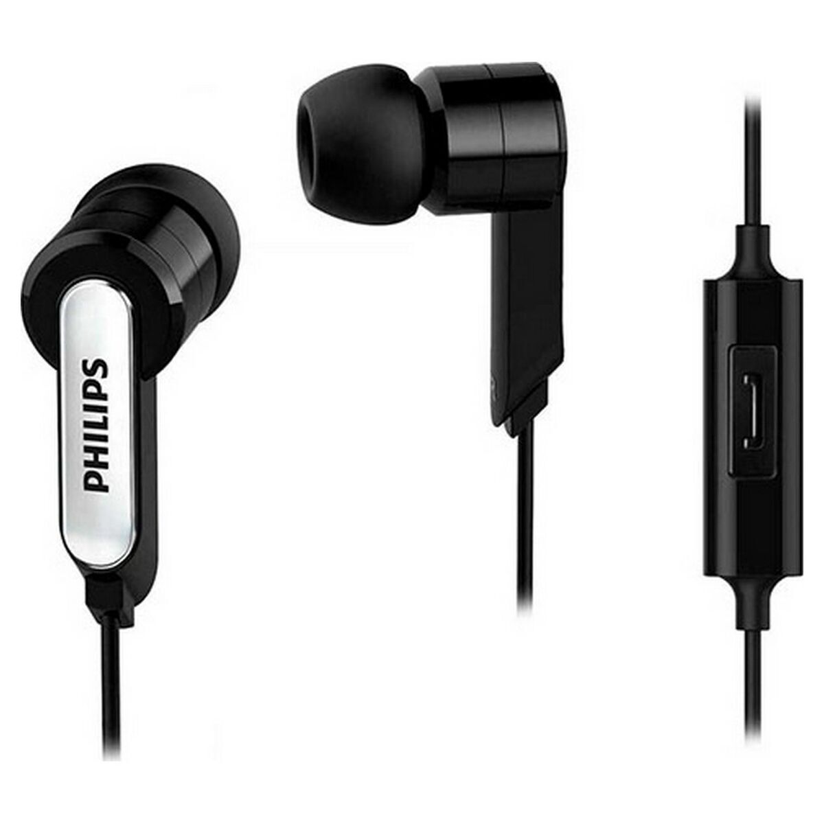 Afbeeldingen van Headphones with Microphone Philips SHE1405BK/10 Black Silicone