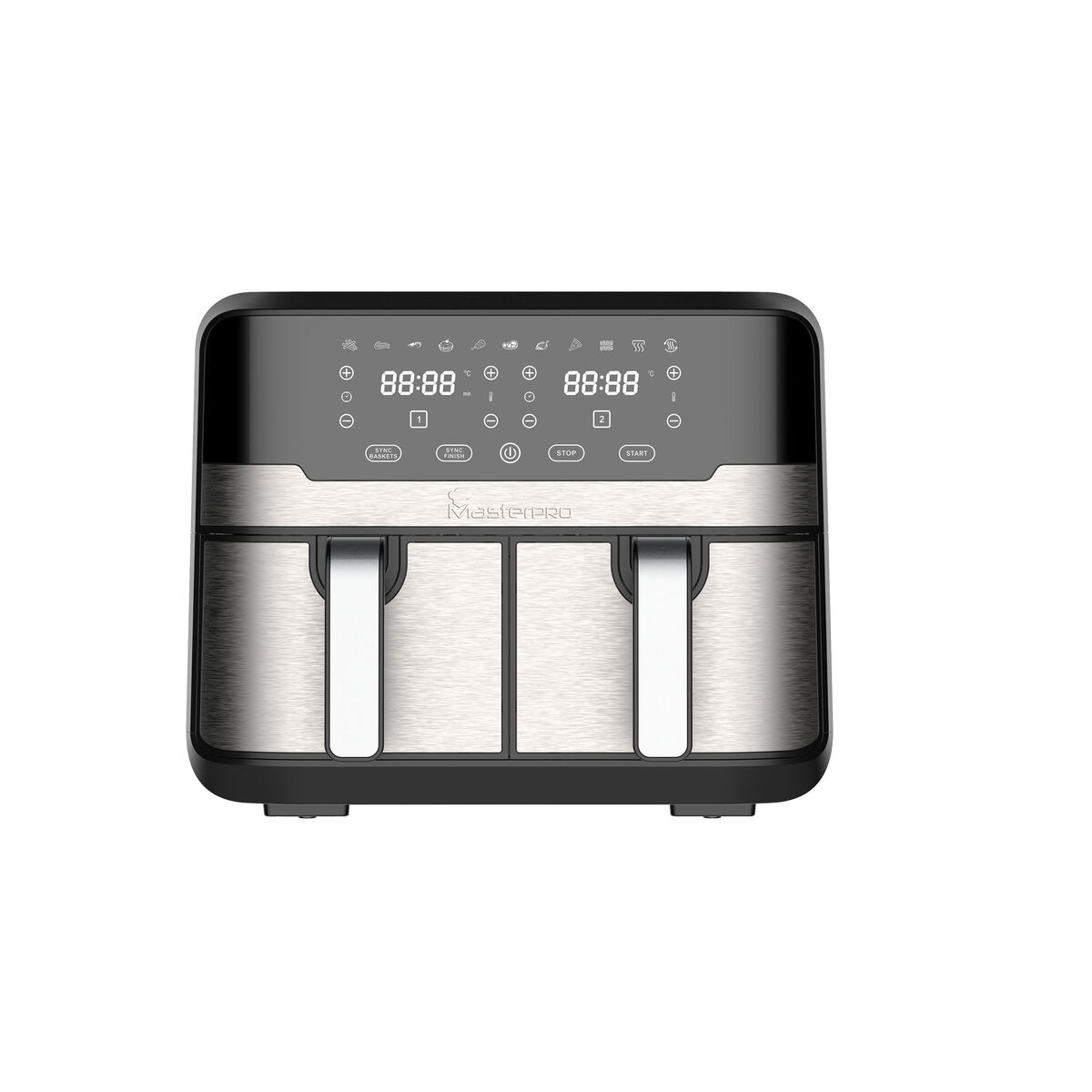 Heißluftfritteuse Masterpro Rocket Duo 900 2400 W 9 L Schwarz - Thumbnail 5