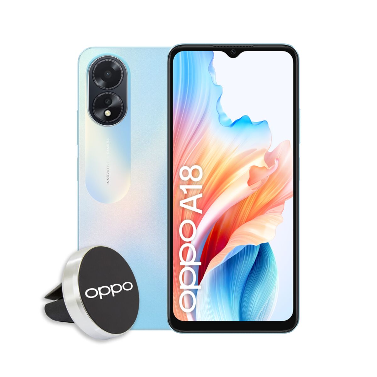 Oppo A18 Smartphone - 6,1" Octa Core, MediaTek Helio G85, 4GB RAM, 128GB, Blå/Sort