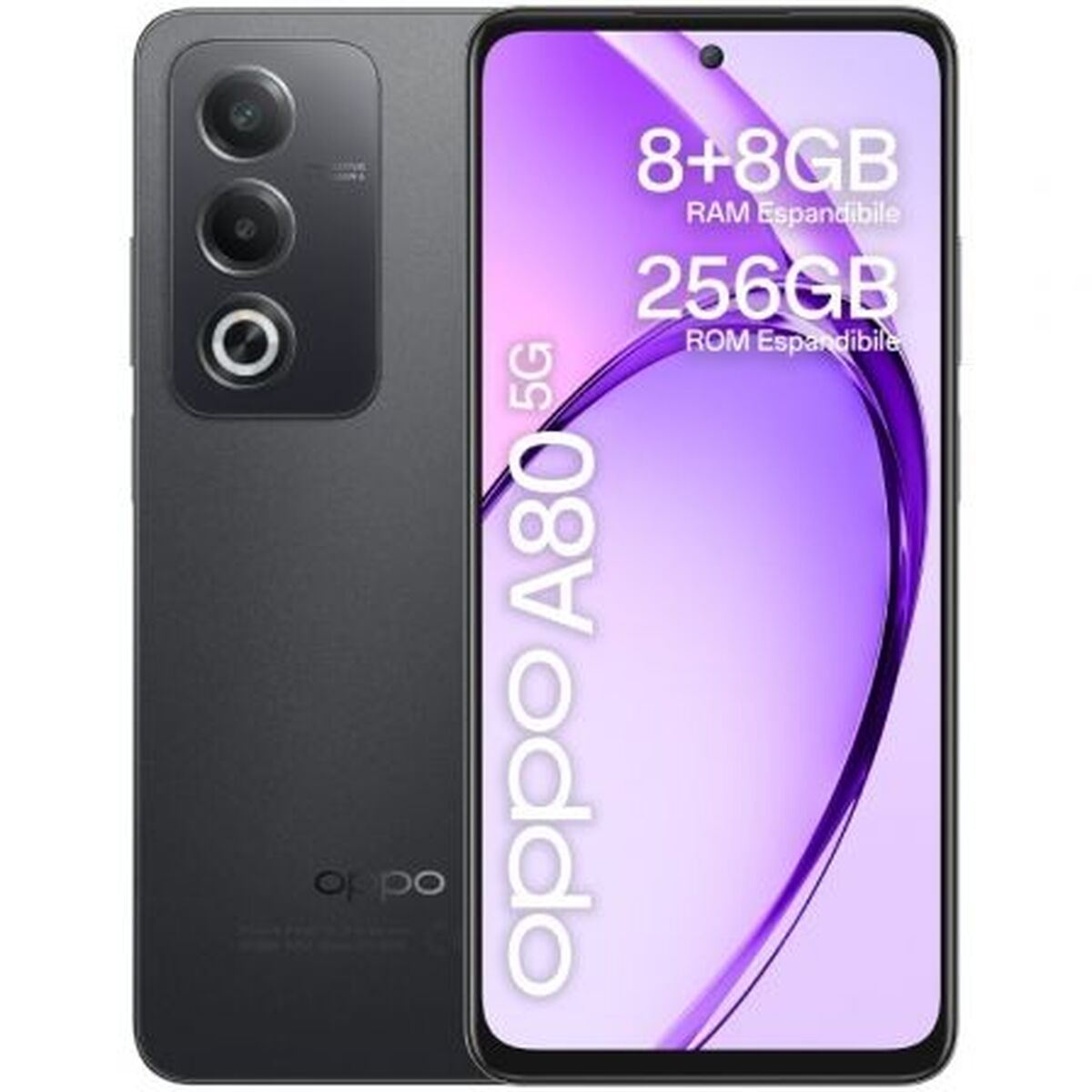 Oppo A80 Smartphone – 6,67" Skærm, 8 GB RAM, 256 GB Lager i Sort