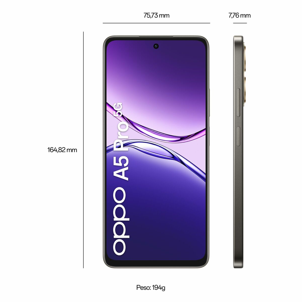 Smartphone Oppo A5 PRO 5G 6,67" Octa Core mediatek dimensity 6300 8 GB RAM 256 GB Black