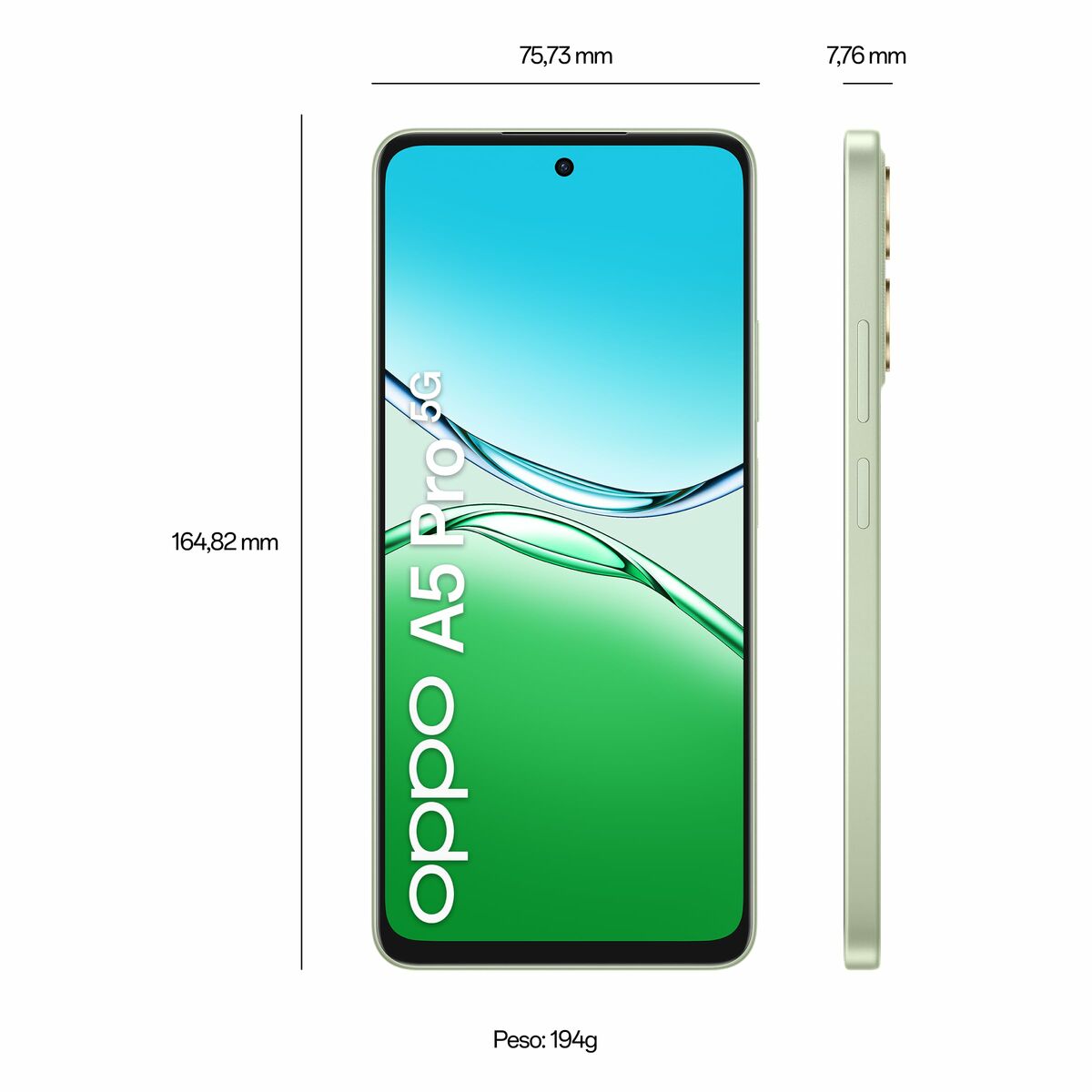 Smartphone Oppo A5 PRO 5G 6,67" Octa Core mediatek dimensity 6300 8 GB RAM 256 GB Green