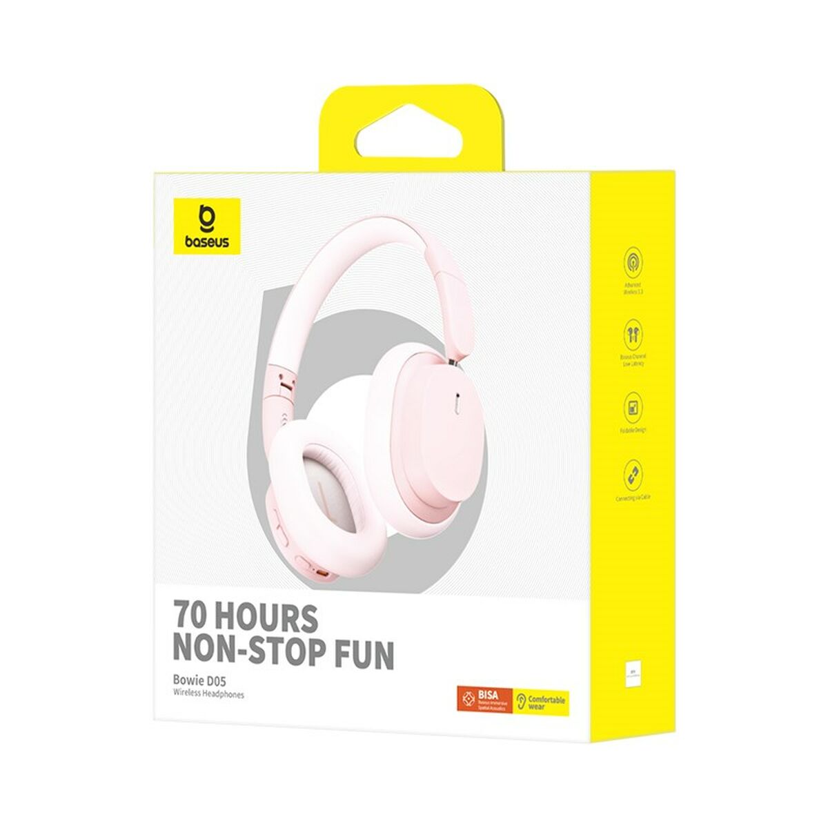 Image secondaire de Casque Bluetooth à Bandeau Baseus Bowie D05 Rose (Rose)