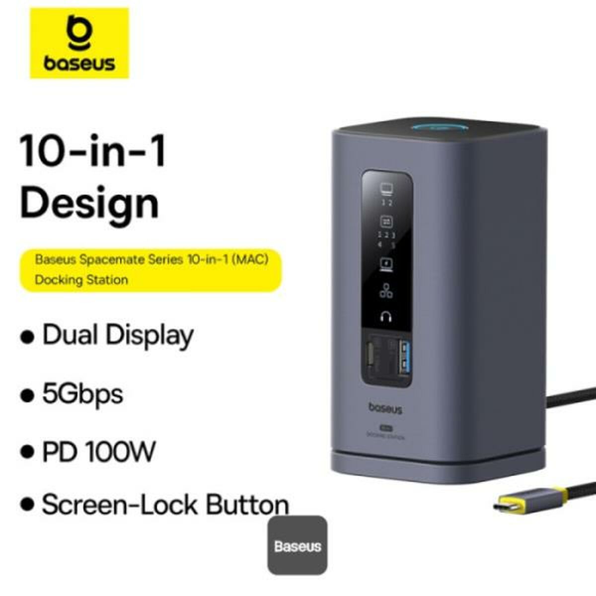 Image secondaire de Hub USB Baseus B00568102813-00 Argenté