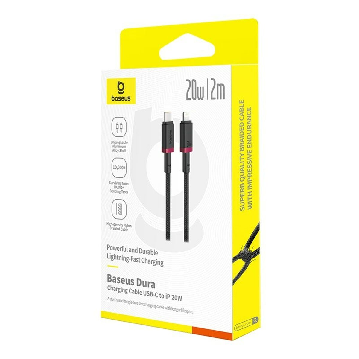 Câble USB-C vers Lightning Baseus P10377800U01-03 Noir Rouge 2 m