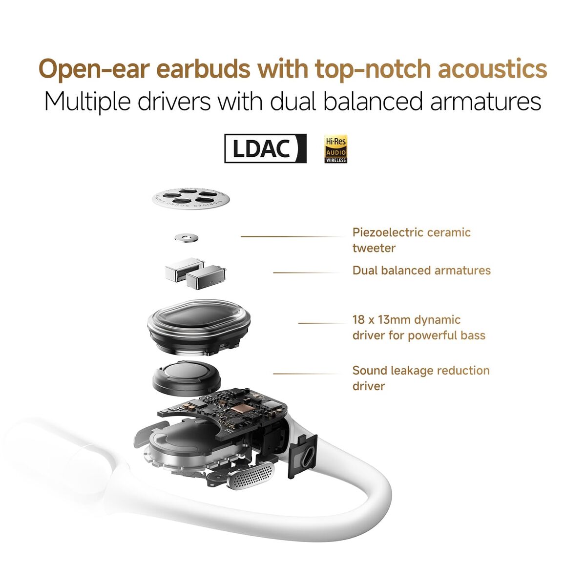 Headphones Xiaomi OpenWear Stereo Pro Gold