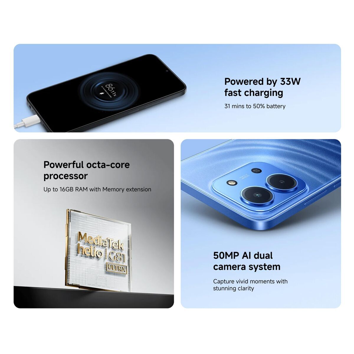 Išmanusis Telefonas Xiaomi REDMI 15C 4-128 BL 6,9" 4 GB RAM 128 GB 256 GB Mėlyna