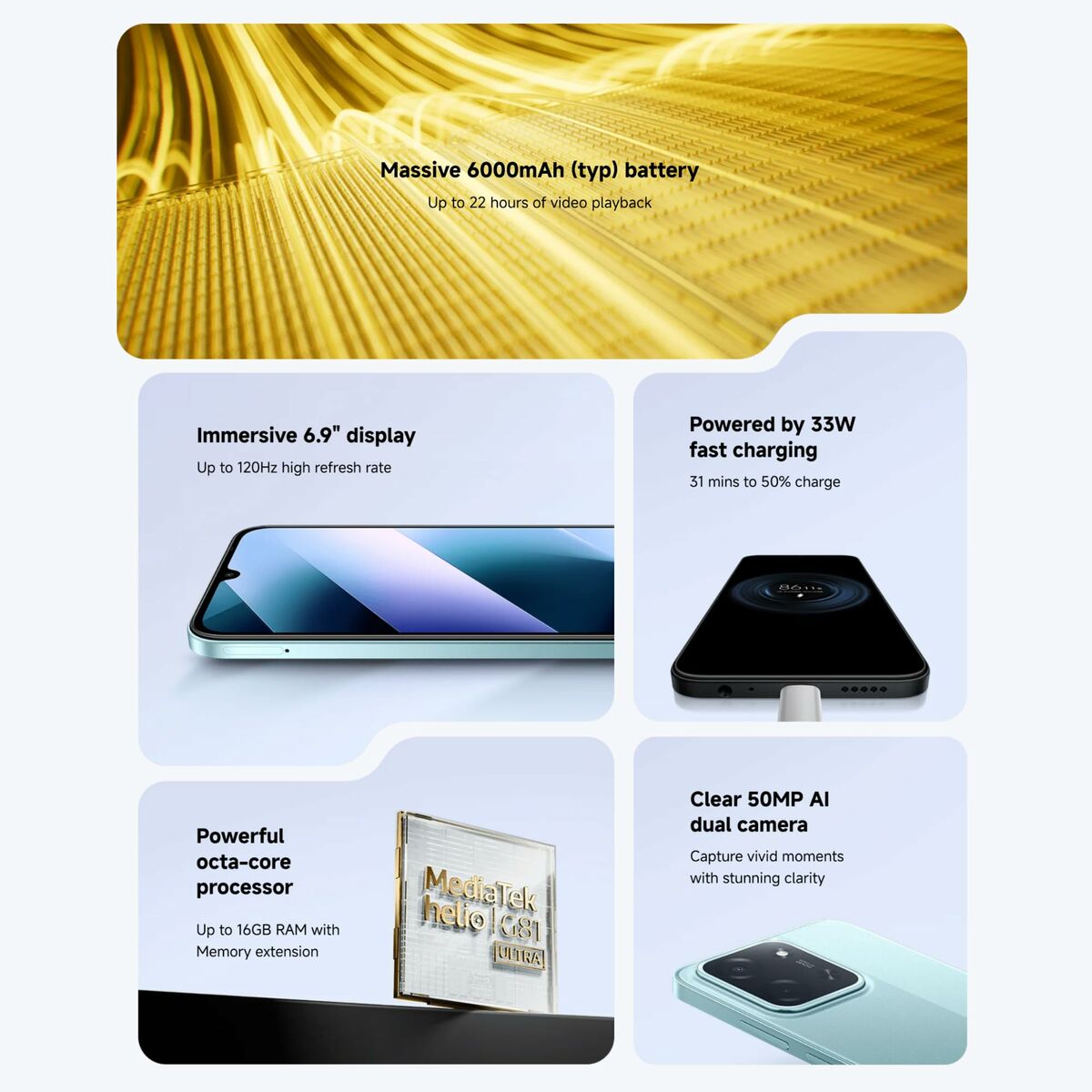 Afbeeldingen van Smartphone Xiaomi 25078PC3EE 6,9" Octa Core 8 GB RAM 256 GB Black