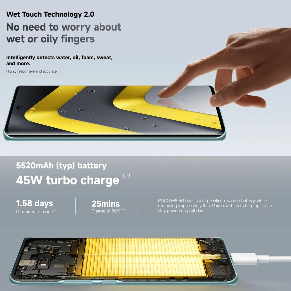 Obrazek Smartphone Poco M8 8 GB RAM 256 GB Silver