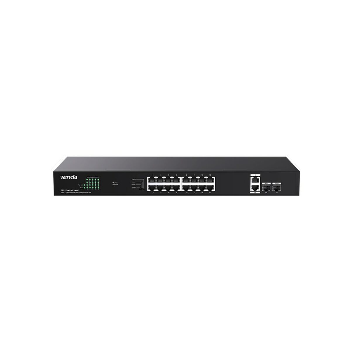 Si vous êtes à la recherche de nouvelles tendances sur le marché, nous vous présentons Switch Tenda TEG1120P-16-150W ! Produit à brancher: OuiType: SwitchType de prise: Prise EUConnexions: RJ45 x 18Connectivité: Gigabit EthernetTension d'entrée AC: 100-240 VDimensions approx.: 44 x 44 x 17 cm