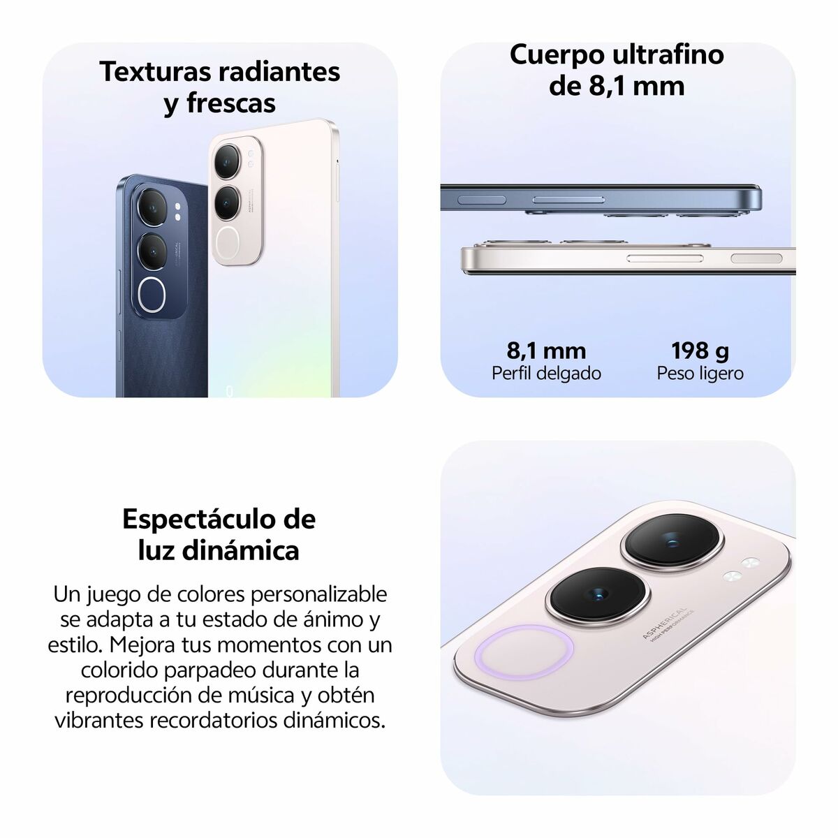 Smartphone Vivo Y19s Octa Core UNISOC T612 6 GB RAM 128 GB Black