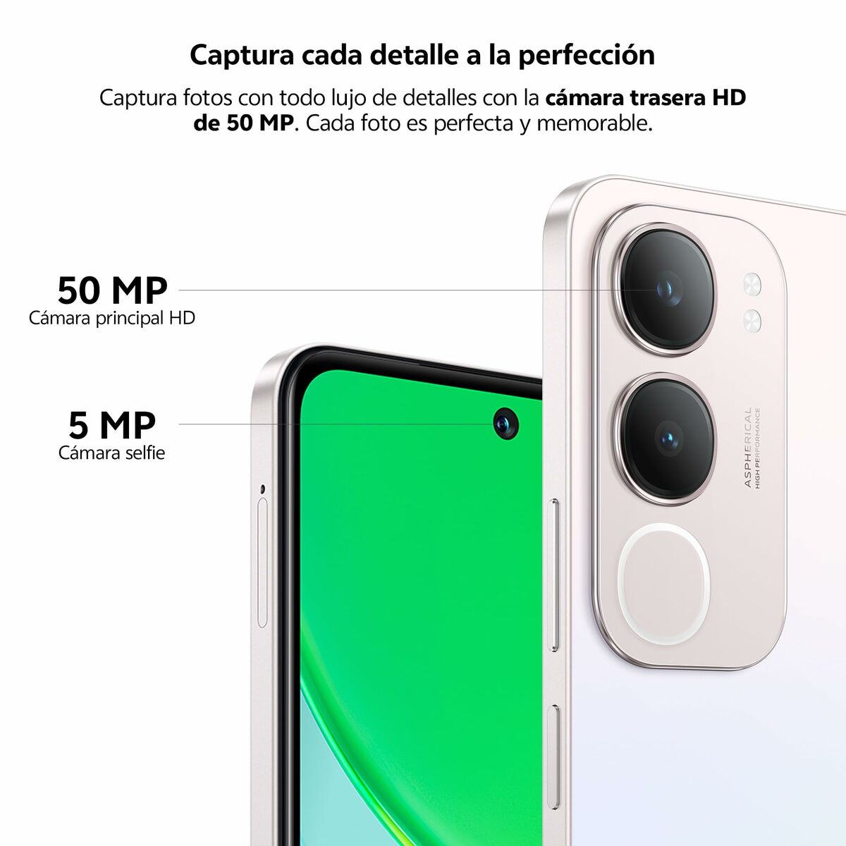 Smartphone Vivo Y19s Octa Core UNISOC T612 6 GB RAM 128 GB Silver