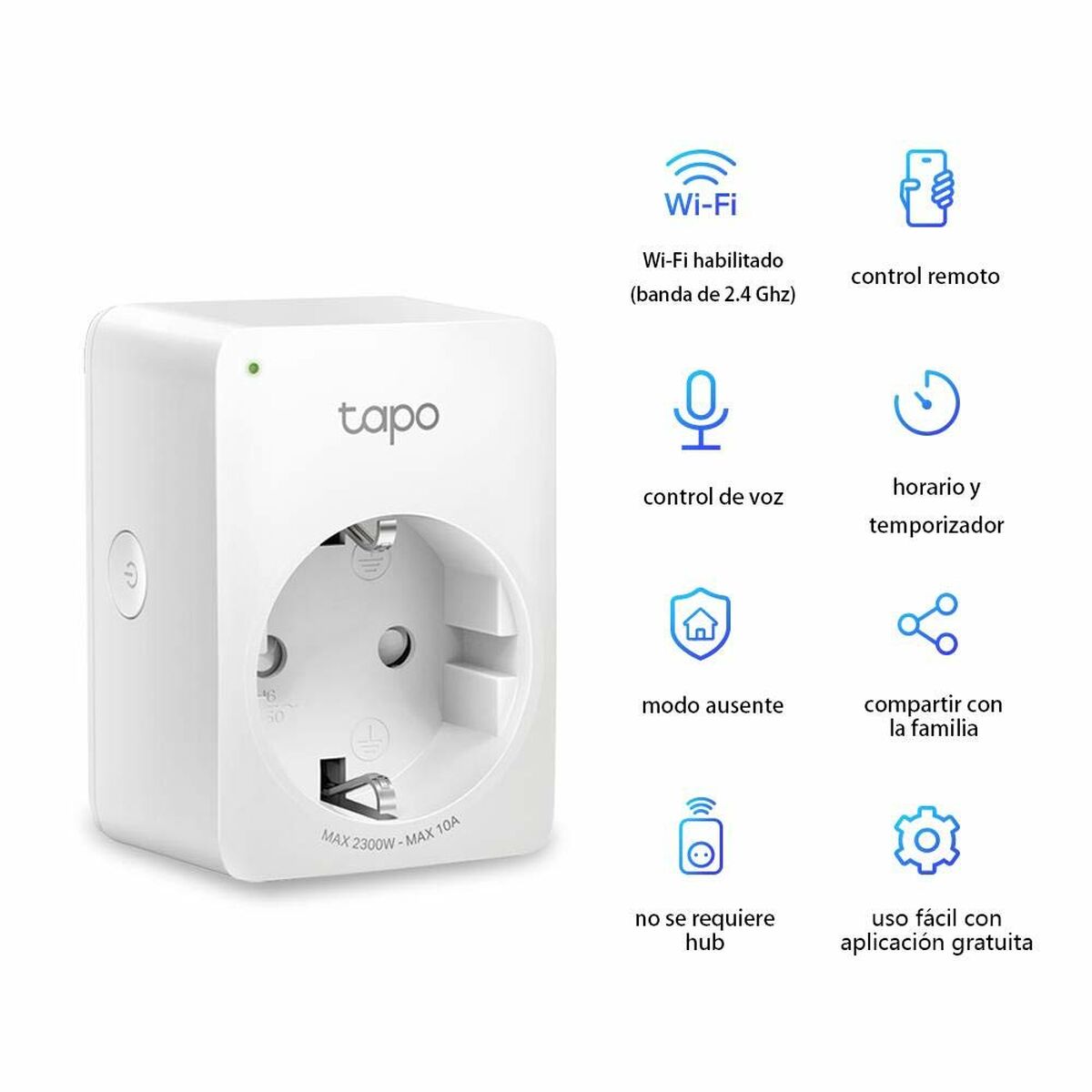 Smart Plug TP-Link P100 Wi-Fi 220 V 220-240 V 13 A 10 A White (2 Units)