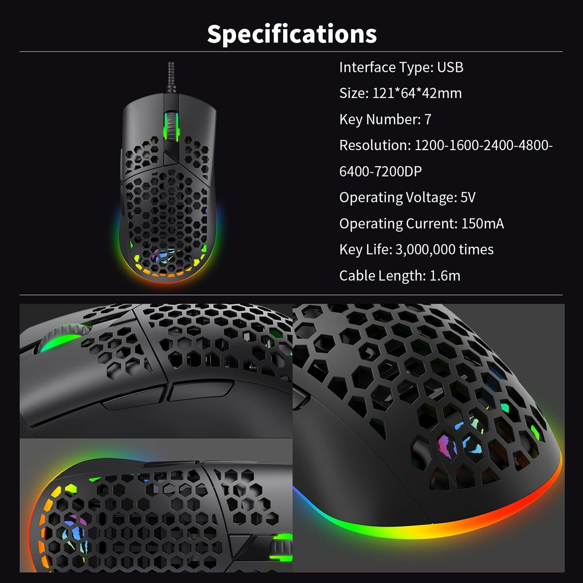 Afbeeldingen van Gaming Mouse Havit MS1036 Black