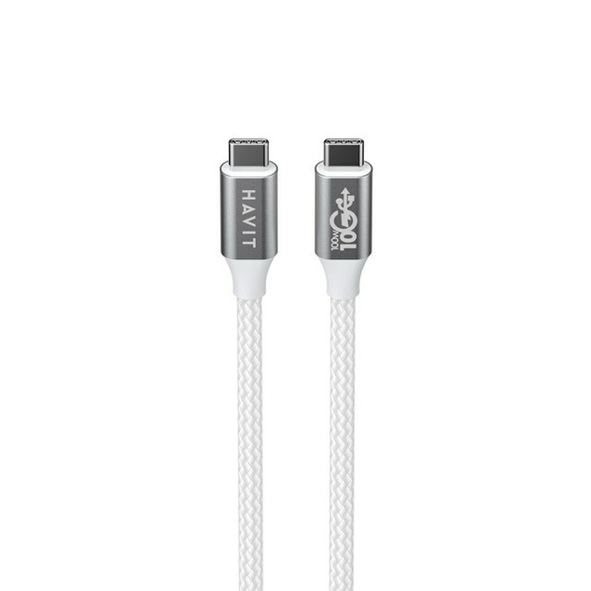 Image secondaire de Câble USB-C vers USB-C Havit CB6290 Blanc Gris 1 m