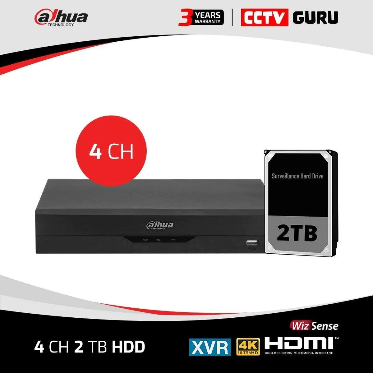 TDT Tuner DAHUA TECHNOLOGY XVR5104HS-4KL-I3