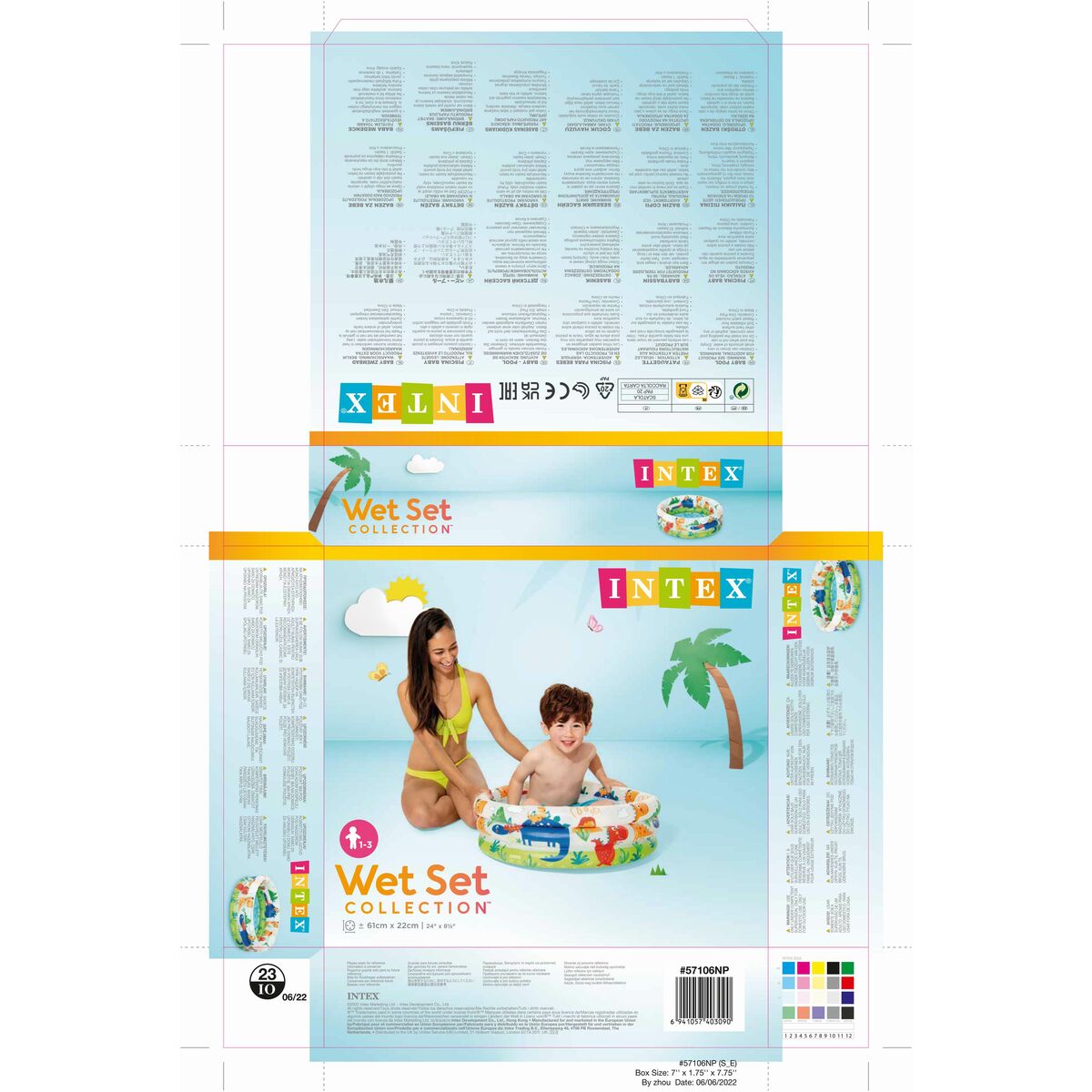 Inflatable pool Intex 57106EP-OK (61 x 22 cm) animals 100 % PVC 61 x 22 cm