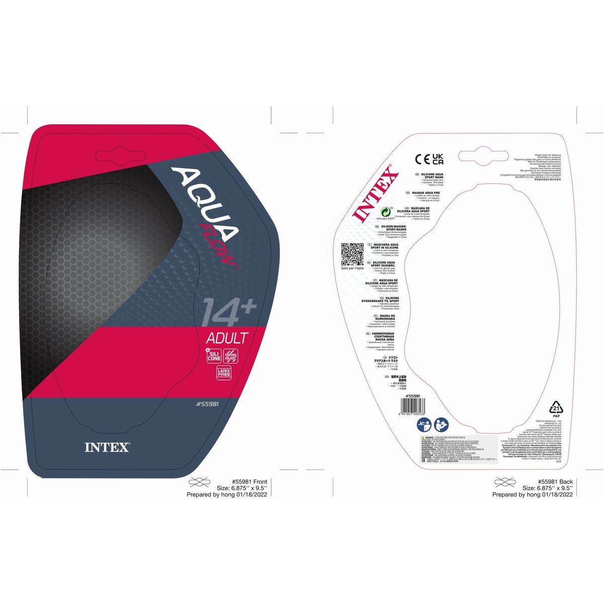 Swimming Goggles Intex Aqua Pro