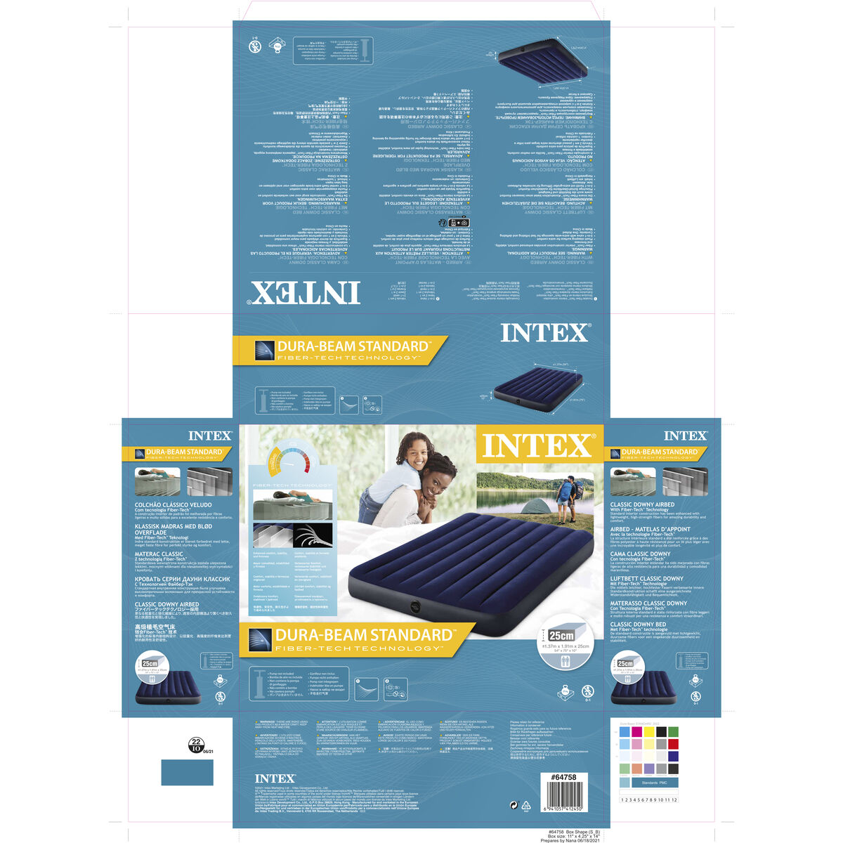 Air mattress Intex 64758 137 x 191 x 25 cm (191 x 137 x 25 cm)