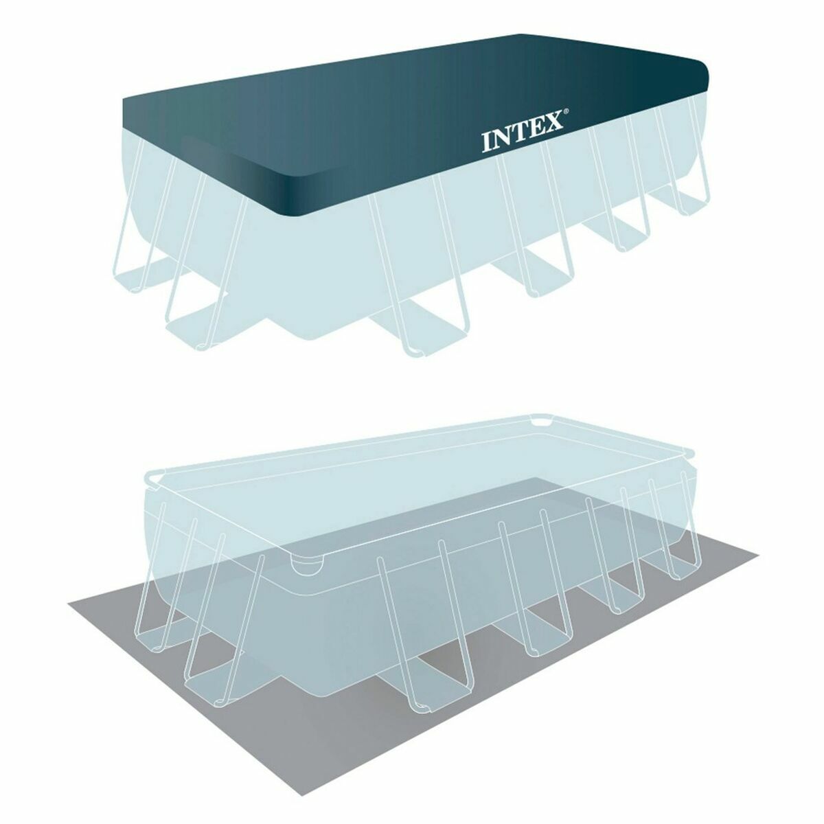 Zwembad Verwijderbaar Intex Prism Frame 488 x 244 x 107 cm 10.874 l Grijs