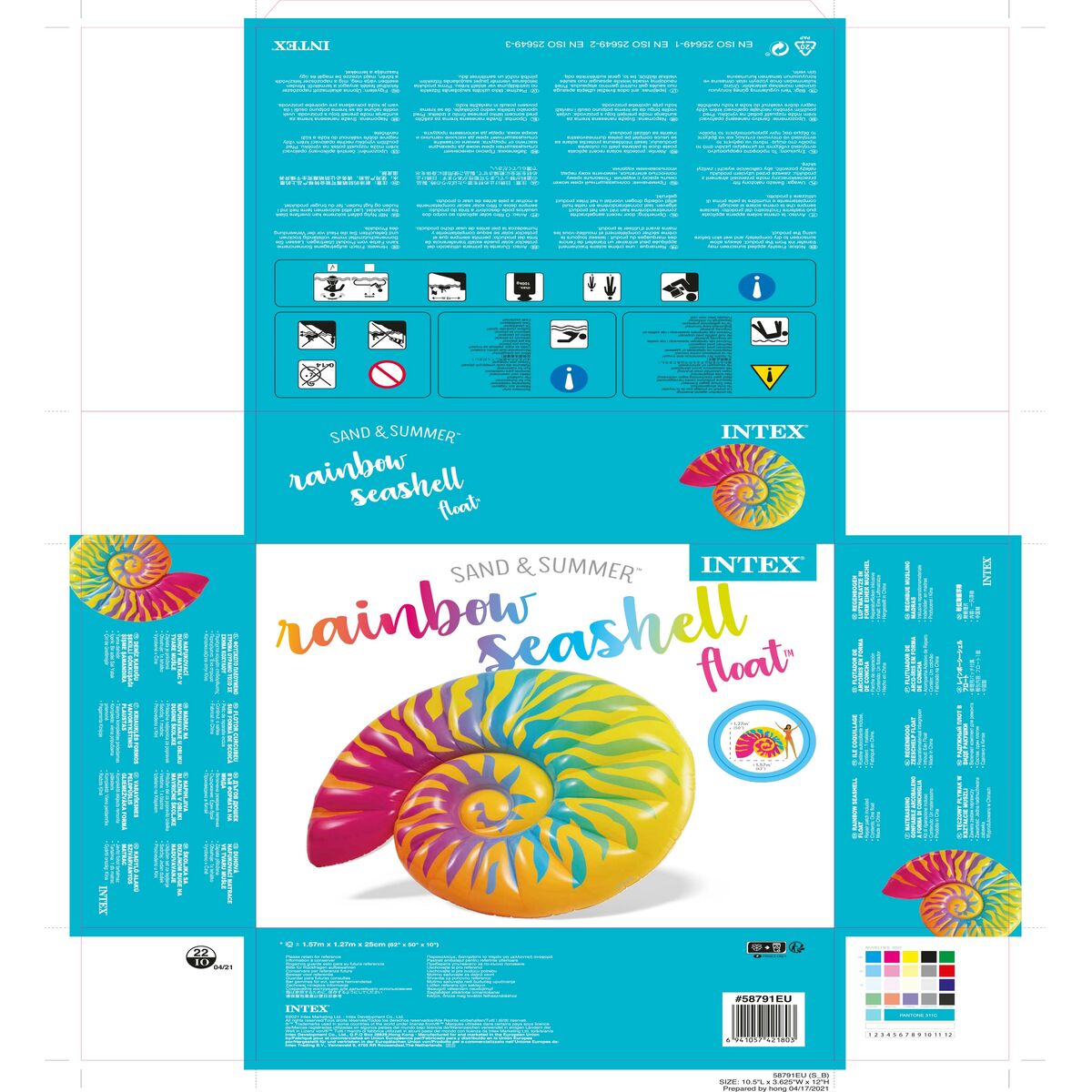 Air mattress Intex Multicolour Snail (157 x 127 x 25 cm)