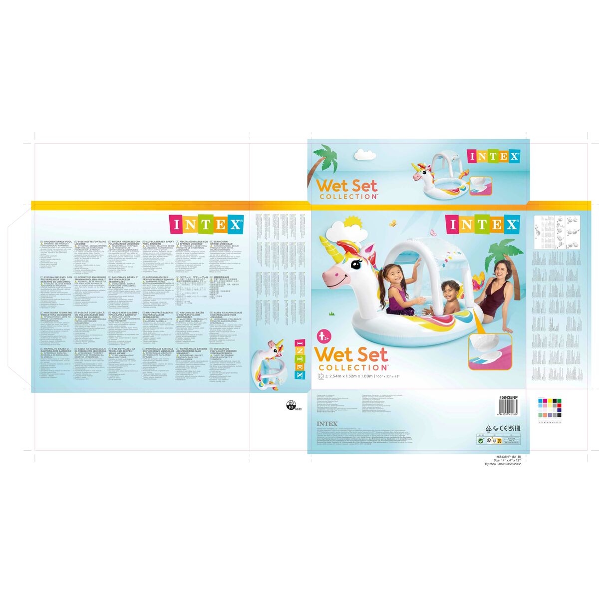 Opblaasbaar Kinderzwembad Intex Eenhoorn 254 x 132 x 109 cm (254 x 132 x 109 cm)