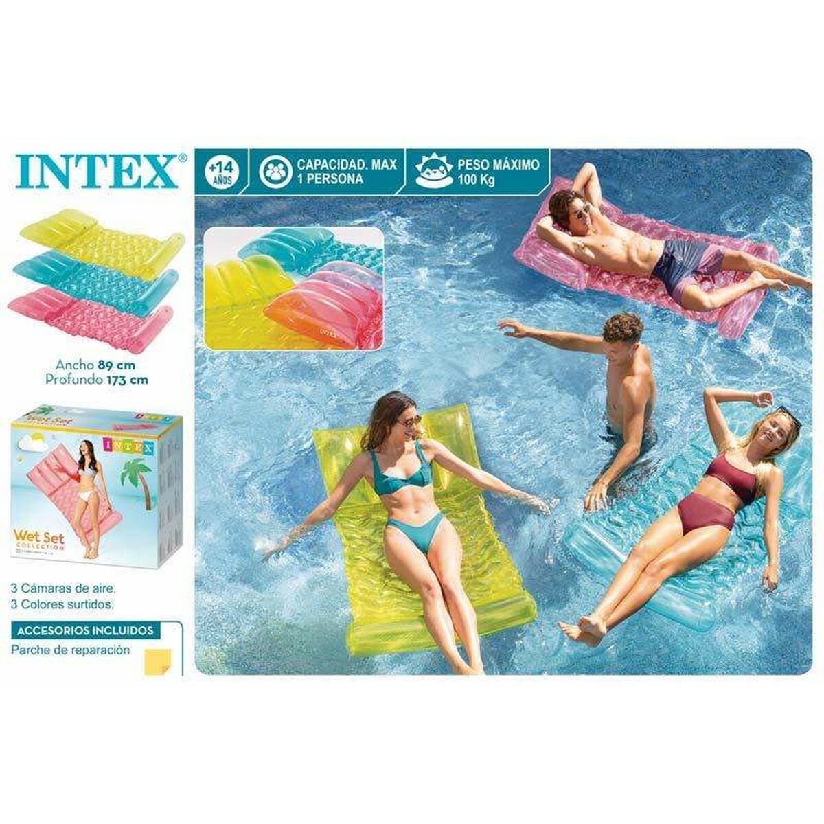 Air mattress Intex 89 x 173 cm Transparent