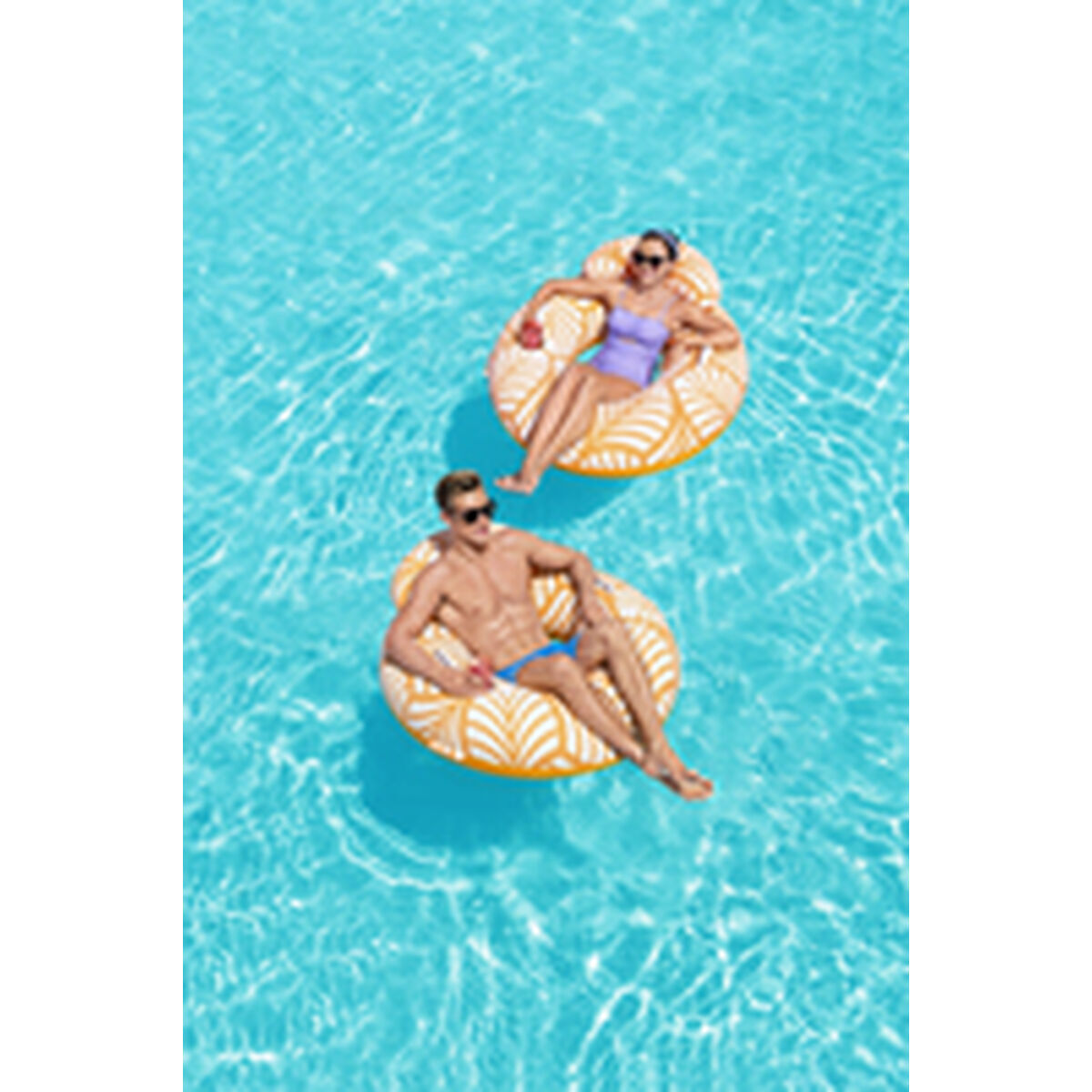 Bestway Komfort Deluxe Aufblasbarer Sessel mit Rückenlehne und Griffen 118x117 cm Strand und Pool 43643 - Thumbnail 5