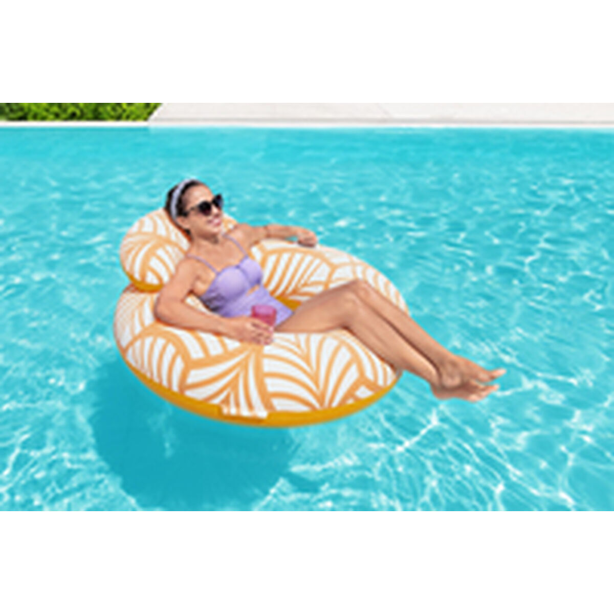 Bestway Komfort Deluxe Aufblasbarer Sessel mit Rückenlehne und Griffen 118x117 cm Strand und Pool 43643 - Thumbnail 6