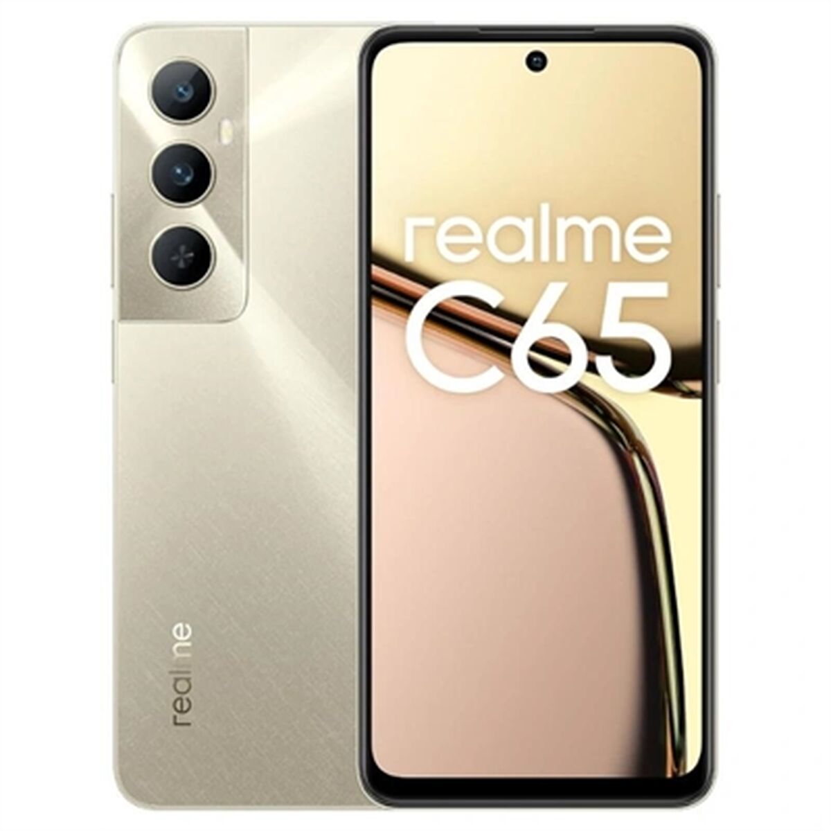 Realme C65 Smartphone - 6,7" Skærm, MediaTek Helio G85, 6GB RAM, 128GB Opbevaring, 2TB Udvidelig, Gylden