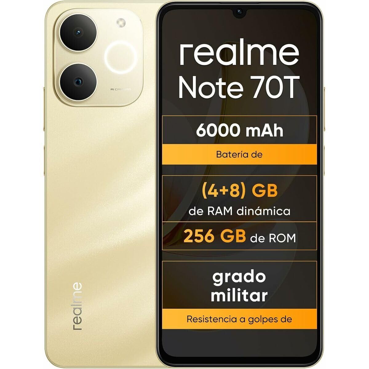Afbeeldingen van Smartphone Realme NOTE 70T Octa Core 4 GB RAM 256 GB Golden 6,74"