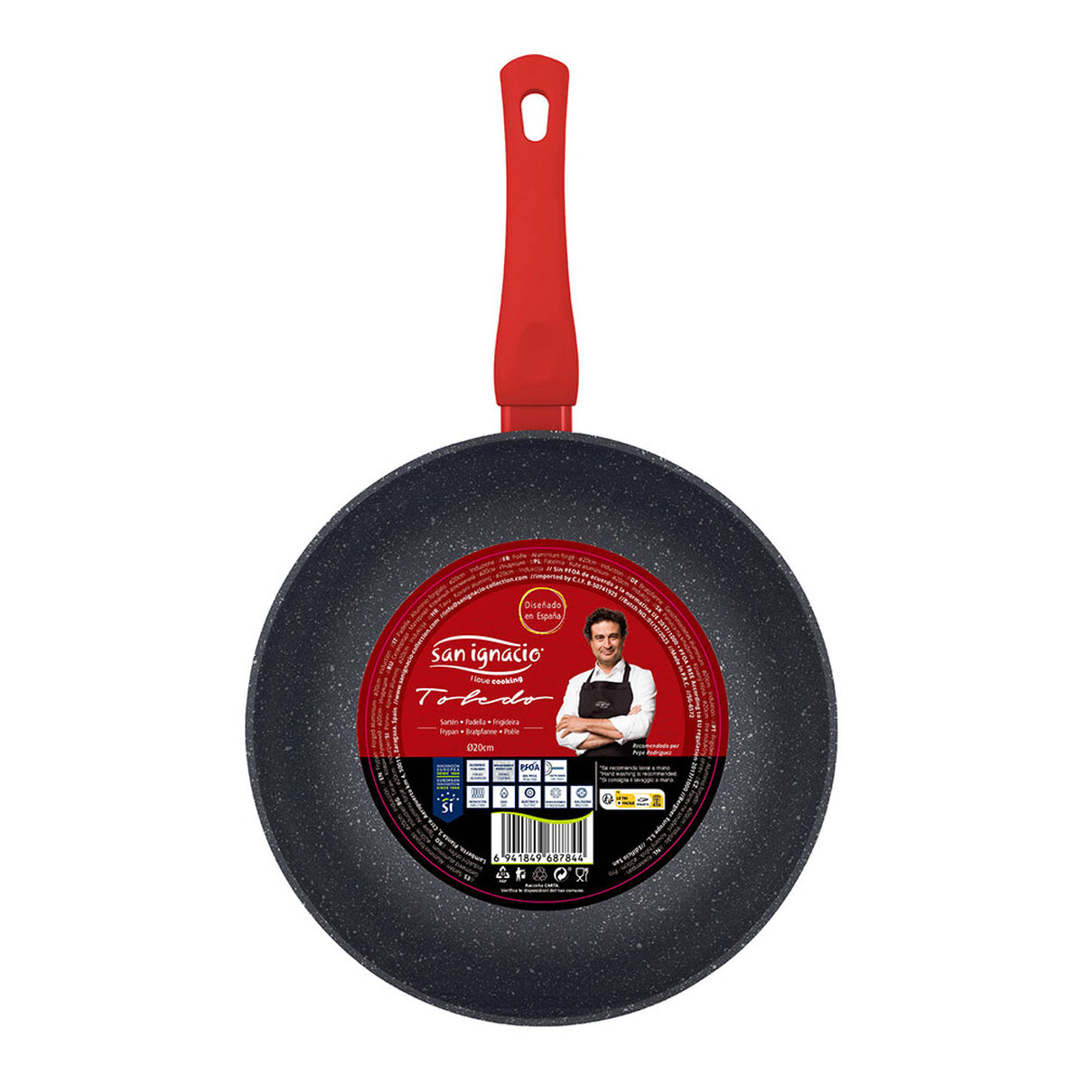 Wok Pan San Ignacio toledo Black Toughened aluminium Ø 20 cm, view 2