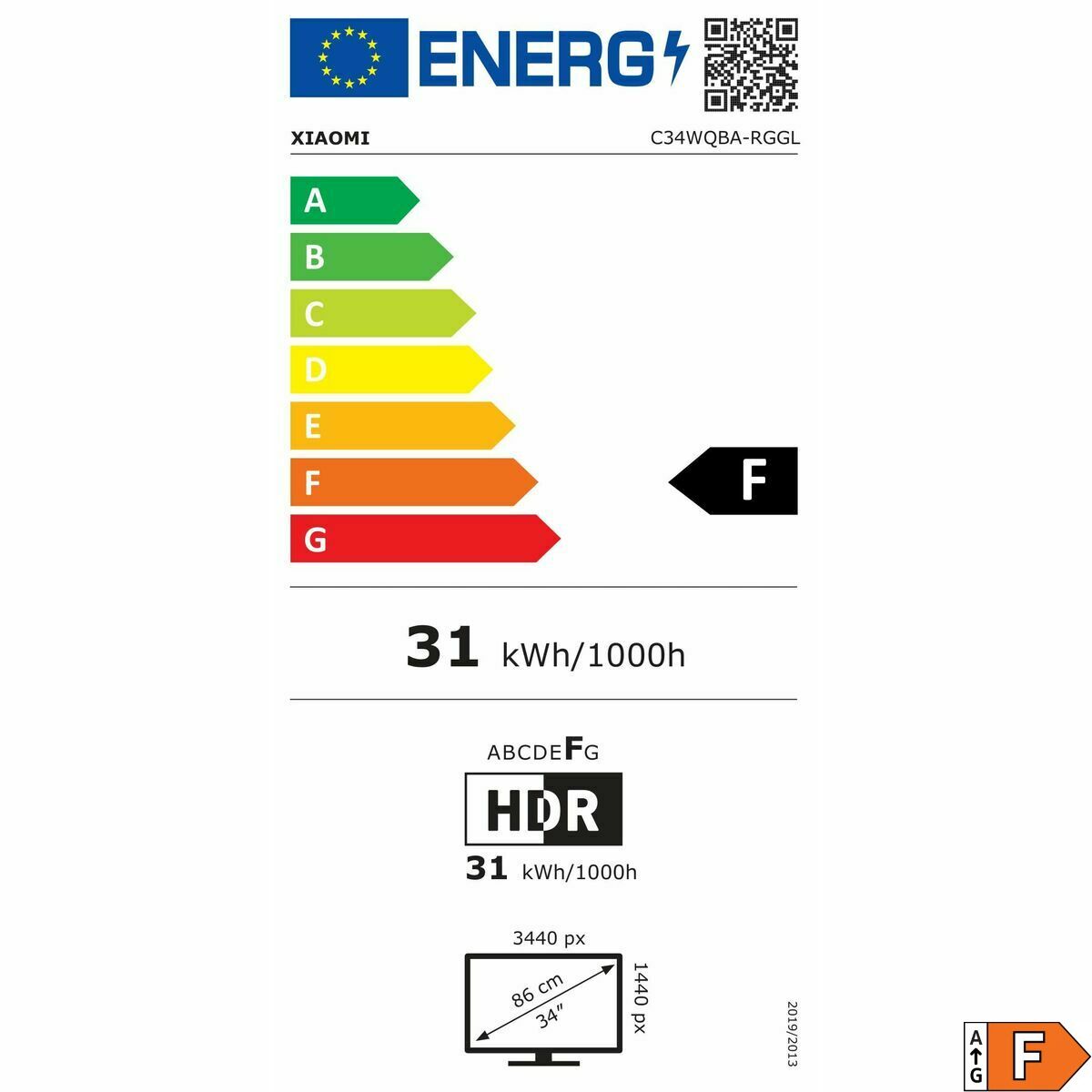 Afbeeldingen van Monitor Xiaomi G34WQi Wide Quad HD 34"