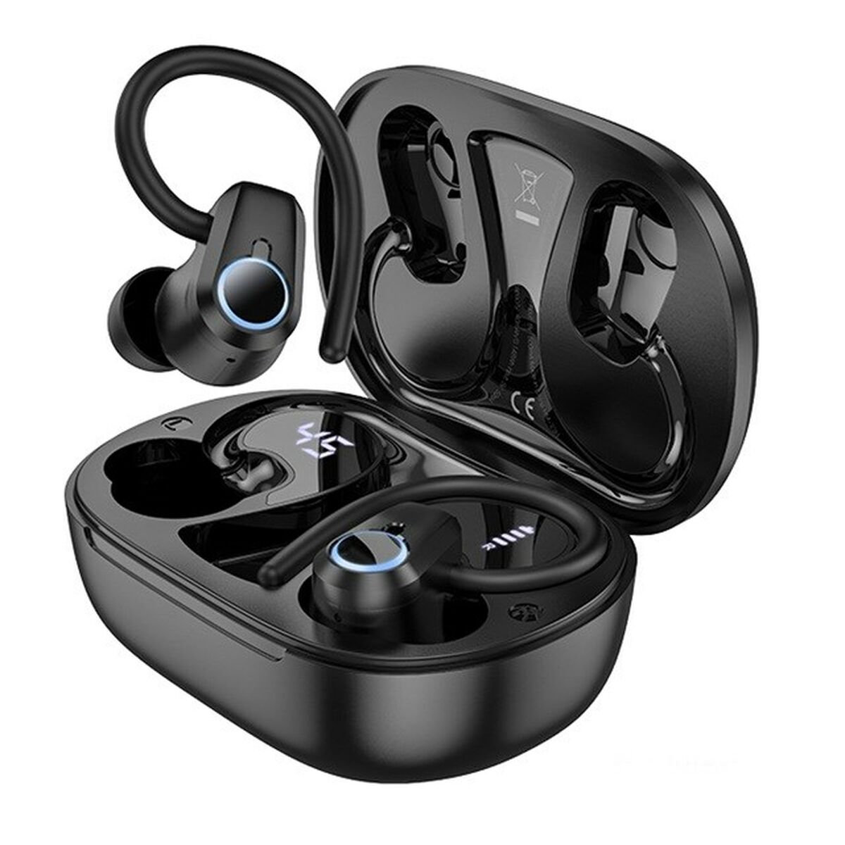 Écouteurs Sans Fil avec Étui de Charge Hoco EQ8 Pure Joy Noir